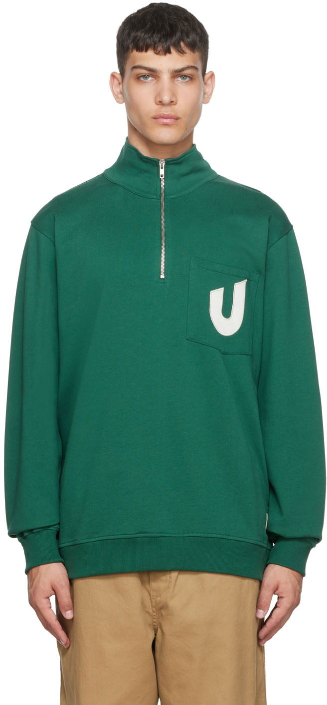 Пуловер YMC Umbro Edition Sweatshirt With Applique Зелено | UMJM0646-OGL