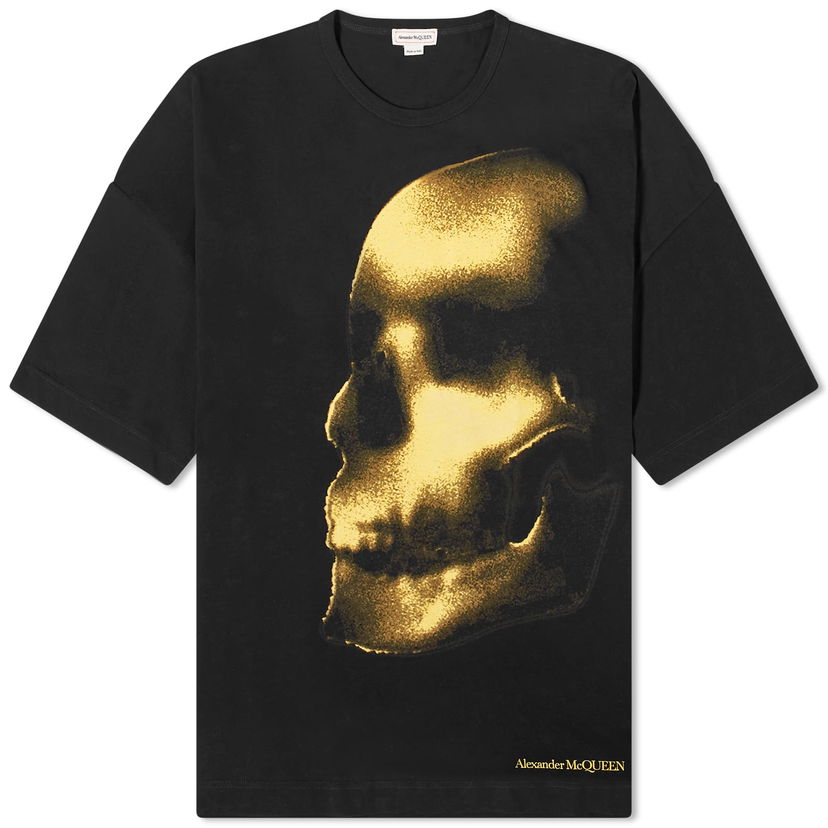 Тениска Alexander McQueen Shadow Skull Print T-Shirt Черно | 776341QTAAM-0510