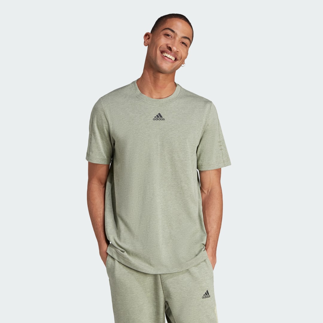 Тениска adidas Performance Mélange T-Shirt Зелено | IJ8956, 0