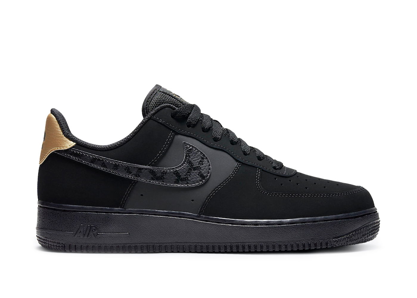 Кецове и обувки Nike Air Force 1 Low Nubuck Black Metallic Gold 2021 Черно | DH2473-001, 0