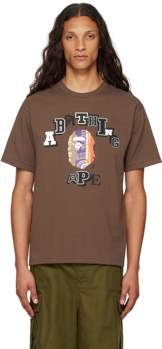 BAPE Brown Fans Scarf College T-Shirt