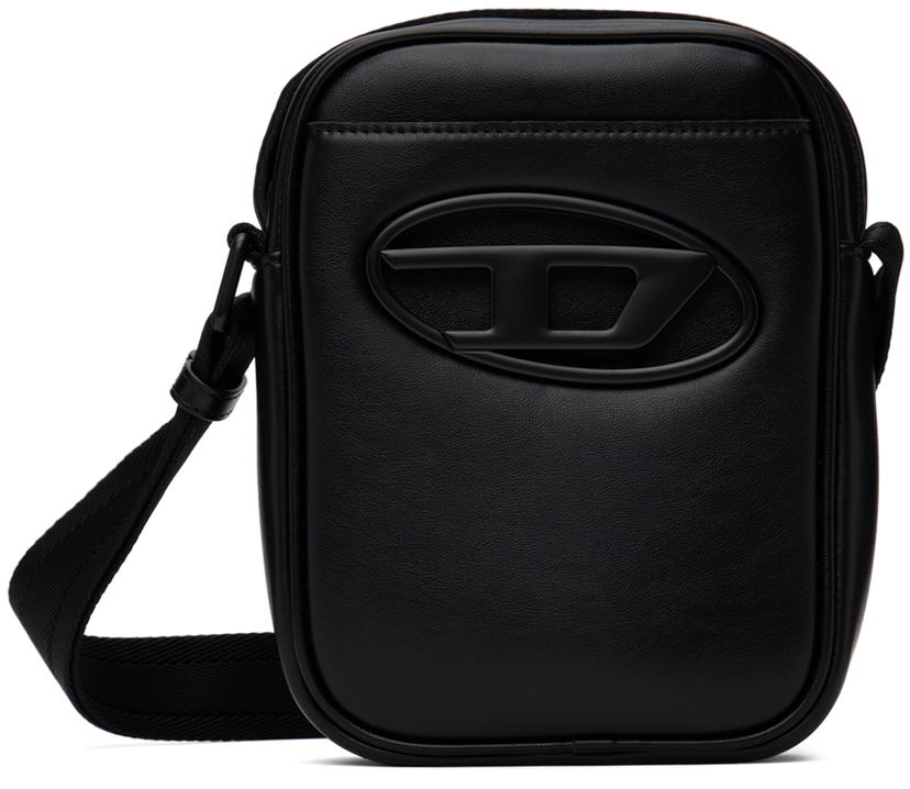 Чанта през рамо Diesel Black Leather Crossbody Bag Черно | X09881-P5925-T8013