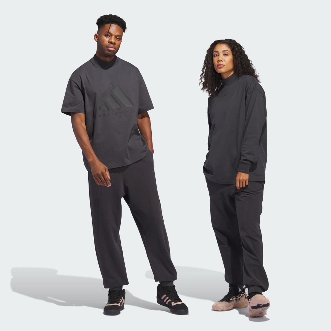 Панталони и дънки adidas Performance Basketball Brushed Черно | IT2474, 1