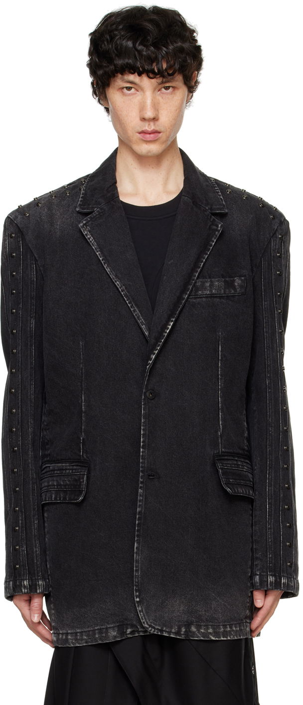 Яке Feng Chen Wang Feng Chen Wang Paneled Denim Blazer Черно | FUF18JK26, 0
