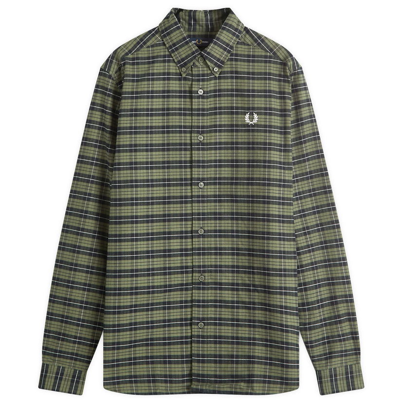 Риза Fred Perry Brushed Tartan Oxford Shirt Зелено | M8714-X21