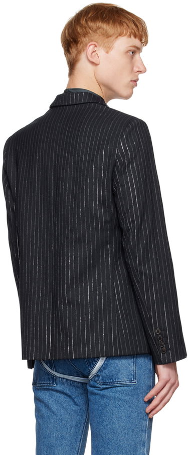 Яке Coperni Coperni Pinstripe Blazer with Flower Appliqué Тъмно синьо | COPV34112MEN, 2