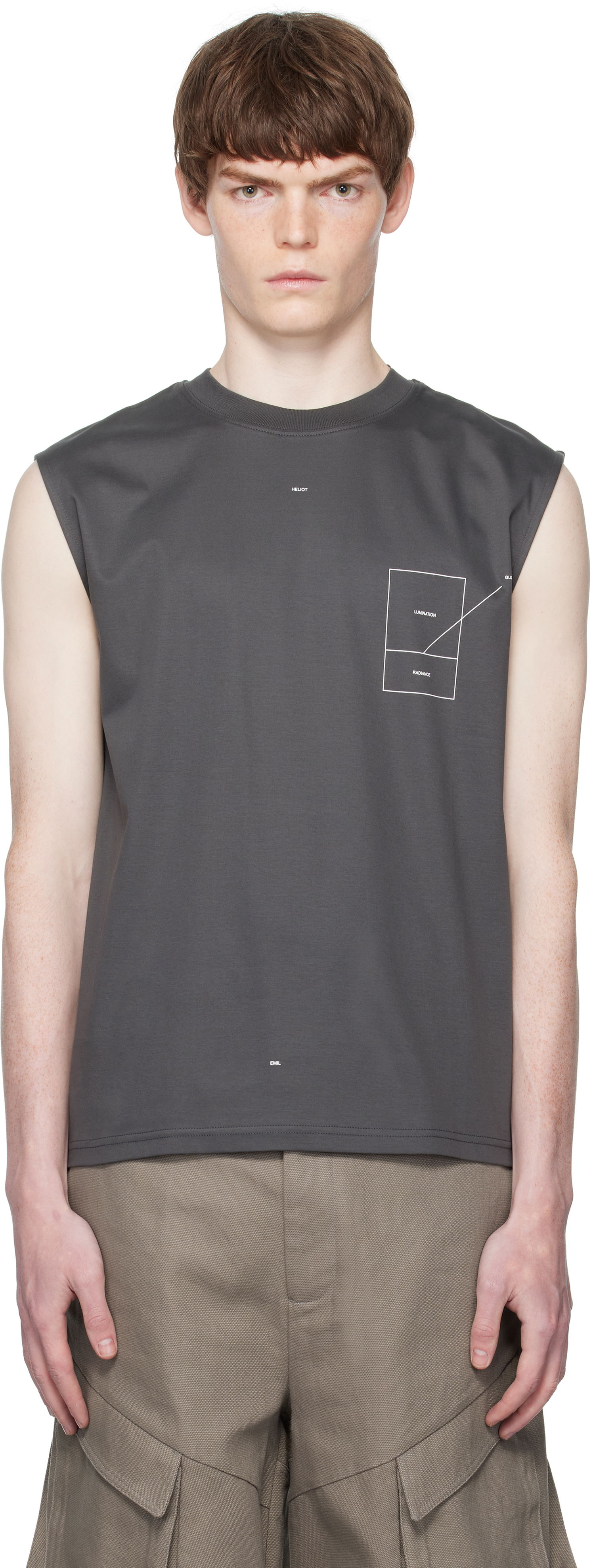 Потник HELIOT EMIL HELIOT EMIL Retina Tank Top Сиво | PREAW25_M_09_145_DGY05, 0