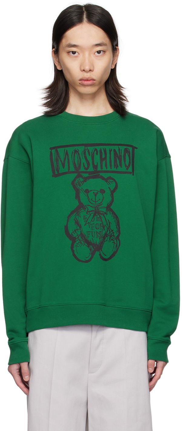 Суитчър Moschino Teddy Bear Graphic Sweatshirt Зелено | 242ZRV172770281389