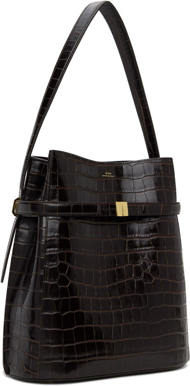 Дамска чанта TOTEME Totême Belted Croc-Embossed Leather Bucket Bag Черно | 244-WAL0048-LE0076, 4