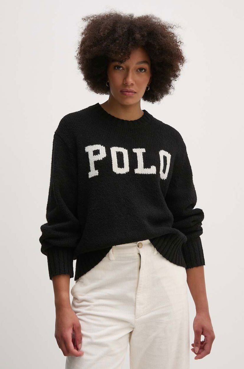 Пуловер Polo by Ralph Lauren PRL Sweater with inscription Черно | 211941574