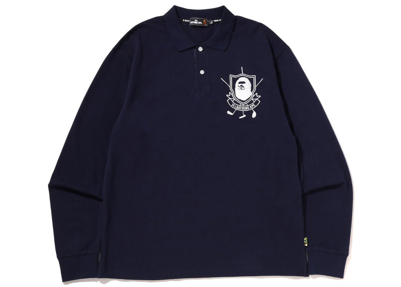 Поло тениска BAPE Mr. Bathing Ape Golf L/S Polo Tee Тъмно синьо | 7I80-112-001, 0