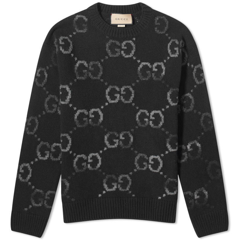 Пуловер Gucci Jumbo GG Jacquard Crewneck Черно | 770509-XKDSJ-1152