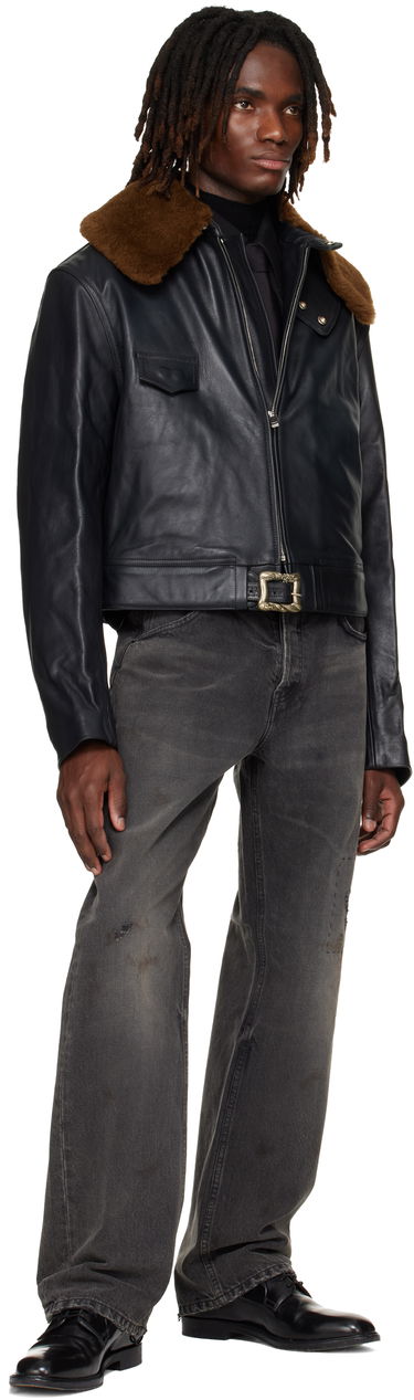 Яке Enfants Riches Déprimés Enfants Riches Déprimés 'Hotrod' Shearling Collar Jacket Черно | 030-547, 3