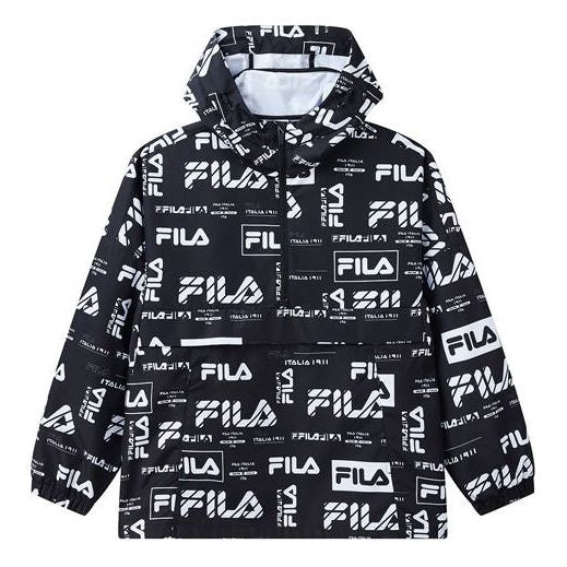 Ветровка FILA Logo Print Loose Fit Hooded Jacket Черно | F11M934708F-PT, 0