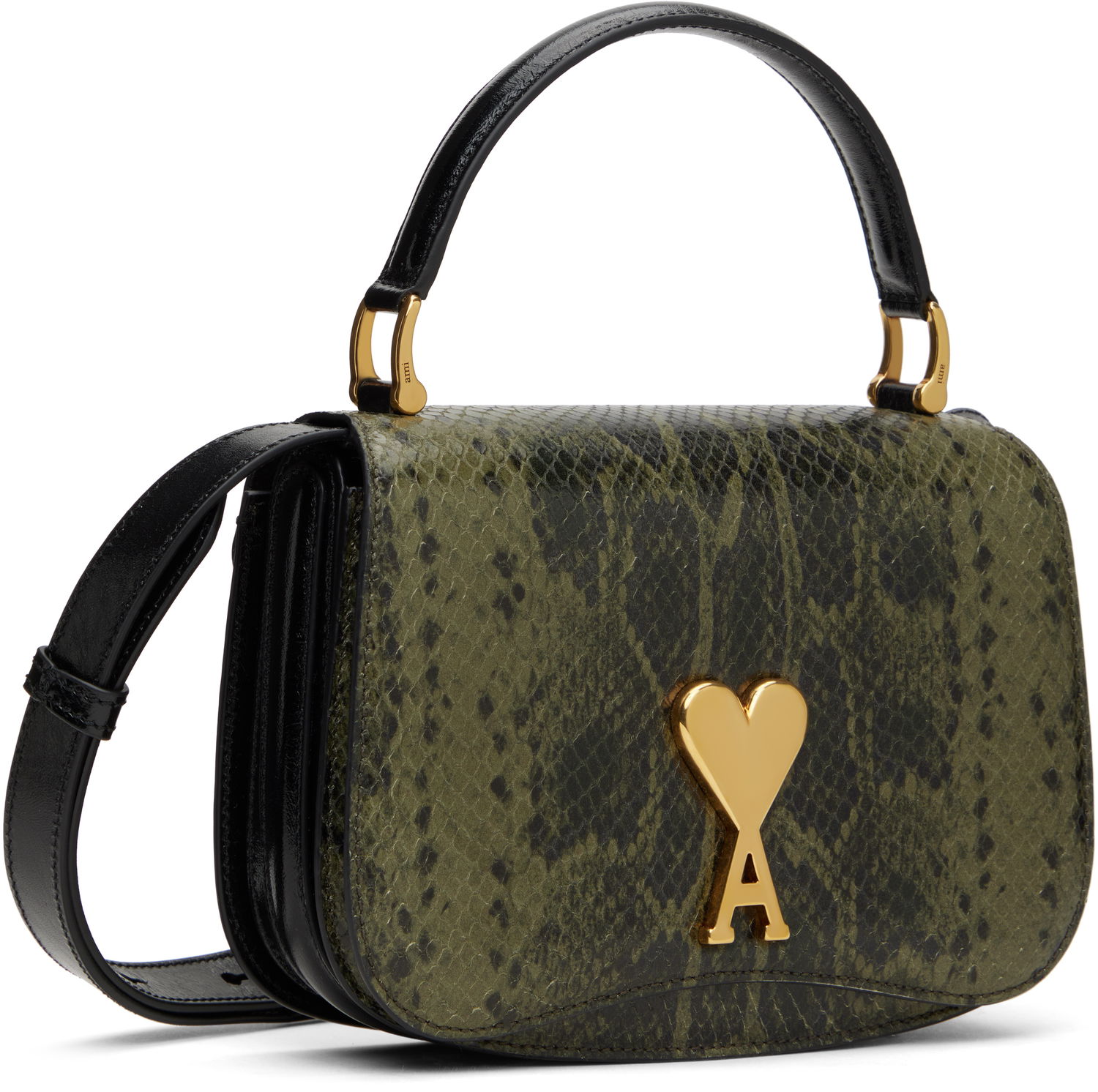 Дамска чанта AMI AMI Paris Leather Top Handle Bag Зелено | ULL007.AL0106, 1
