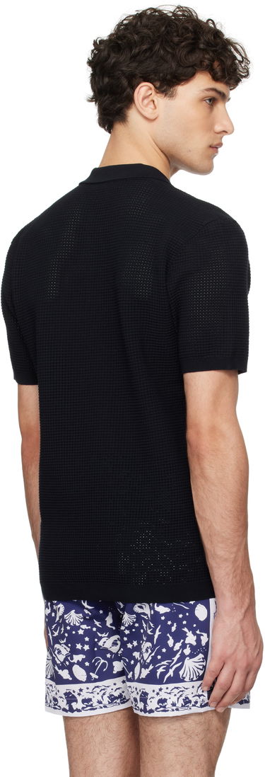 Поло тениска Orlebar Brown Orlebar Brown Roddy Open Knit Polo Черно | 277989, 2