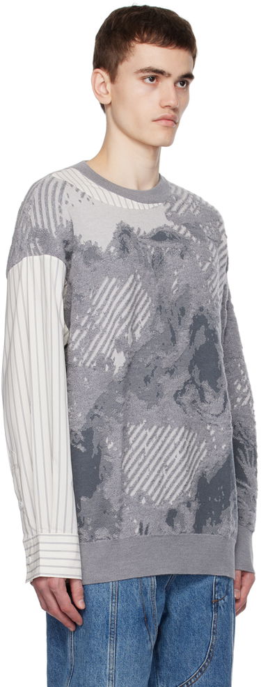 Пуловер Feng Chen Wang Feng Chen Wang Paneled Sweater Сиво | FUF16KT03G, 1