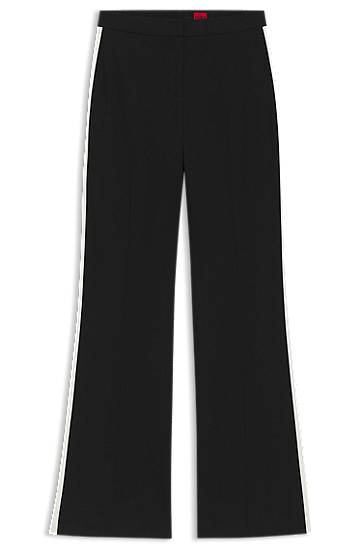 Панталони BOSS Stretch Regular-Fit Trousers with Side Stripes Черно | 50544753