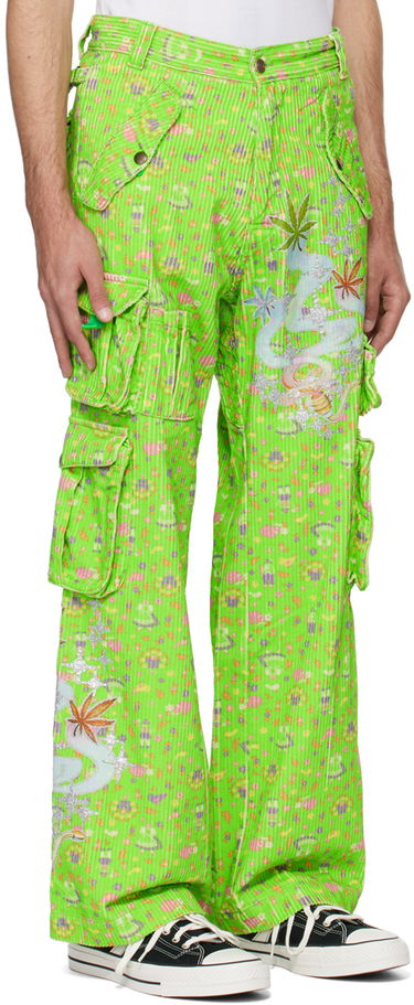 Карго панталони ERL Glittered Cargo Pants Зелено | ERL07P001, 1