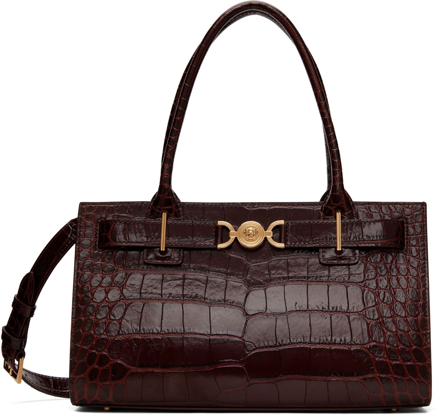 Дамска чанта Versace Croc-Effect '95 Bag Бургунди | 1013168_1A08724_1R70V, 0