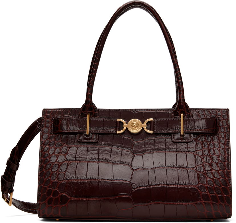 Дамска чанта Versace Croc-Effect '95 Bag Бургунди | 1013168_1A08724_1R70V