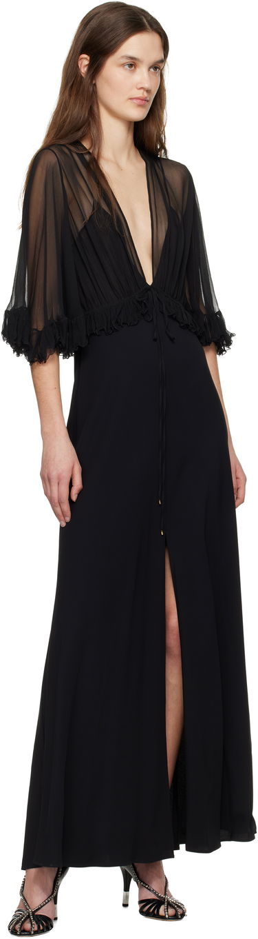 Pокля CHLOÉ Chloé V-Neck Ruffle Maxi Dress Черно | CH25SRO26355, 3