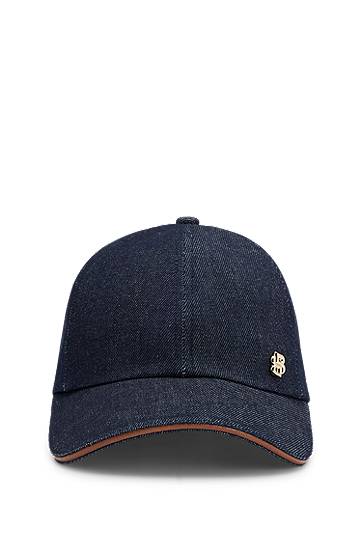 Denim Baseball Cap with Monogram