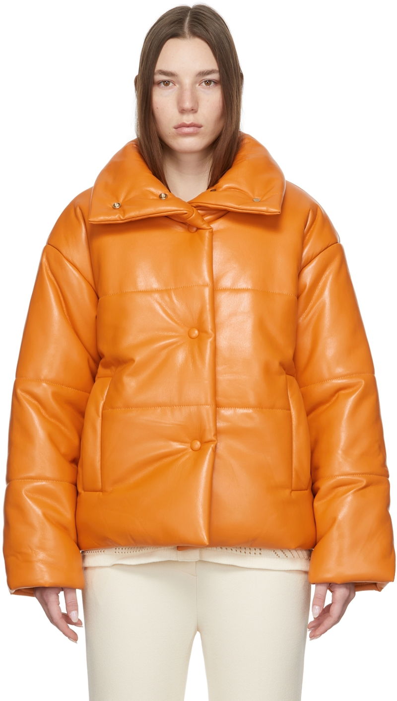 Пухо яке Nanushka Hide Puffer Vegan Leather Jacket Оранжево
 | NW22RSOW00217, 0