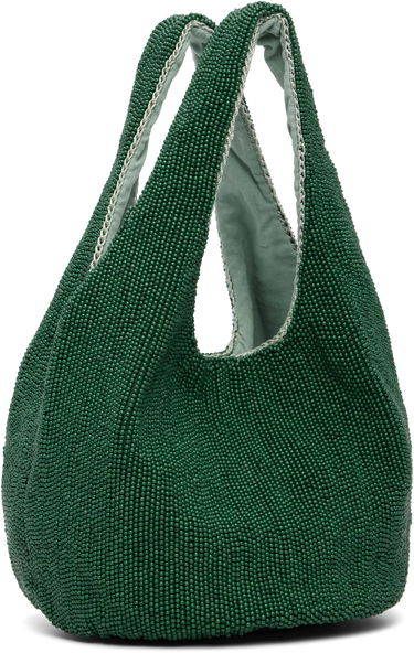 Голяма пазарска чанта JW Anderson Mini Beaded Shopper Tote Зелено | HB0744-FA0469, 2