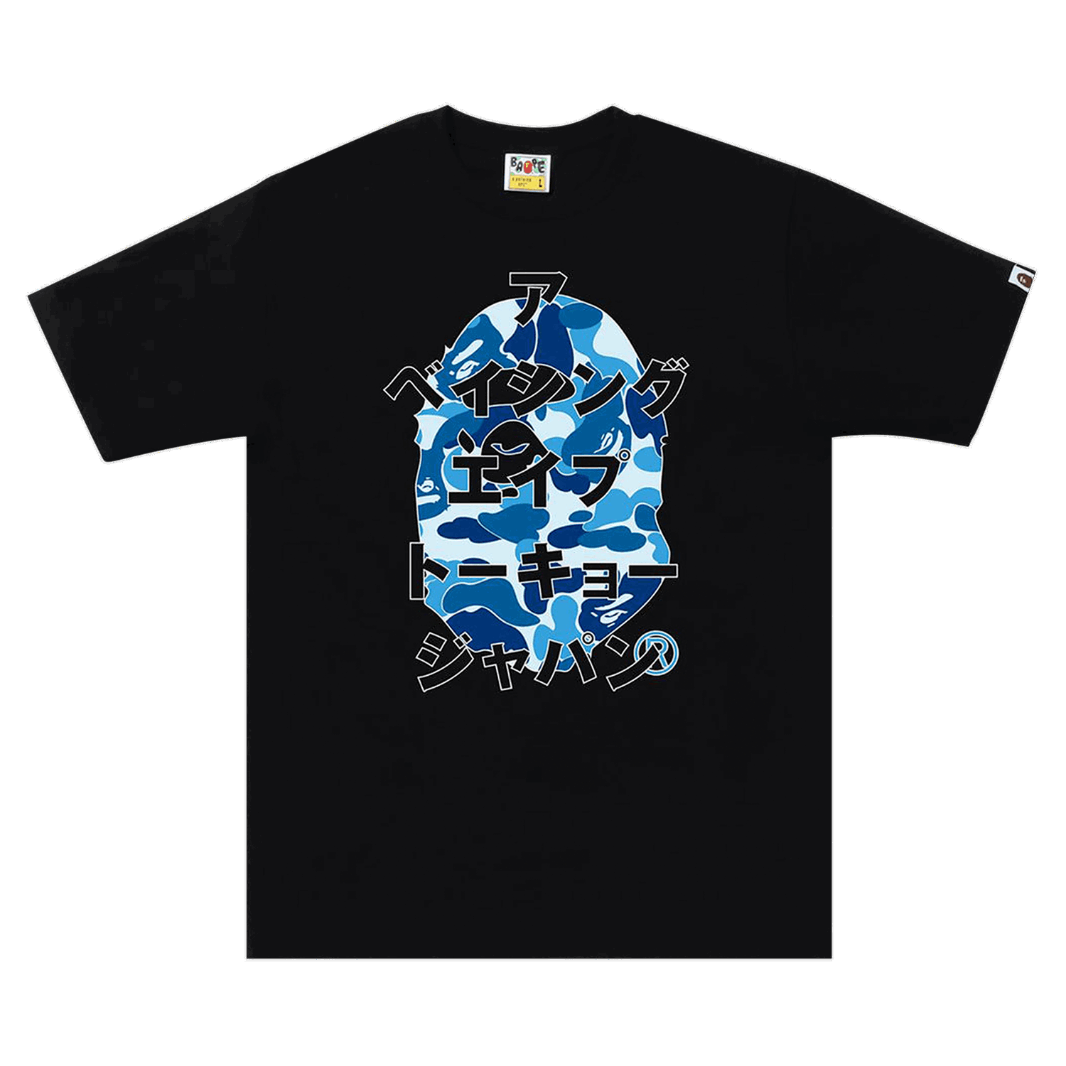 Тениска BAPE ABC Camo Japanese Letters Tee Черно | 1I80 110 050 BLACK BLUE, 0