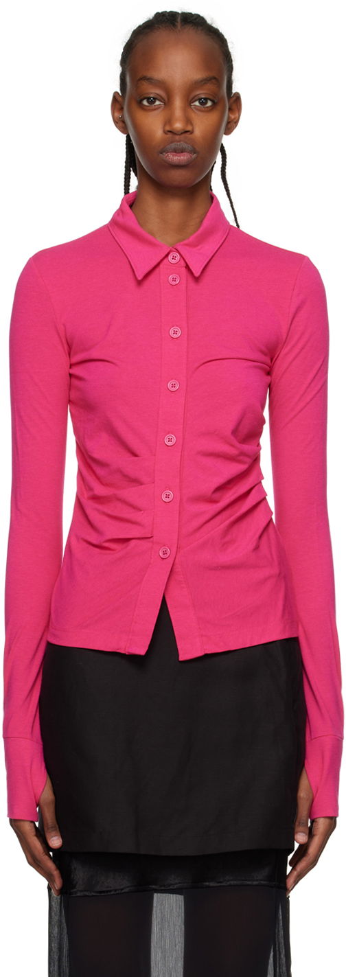 Риза Helmut Lang Exclusive Shirred Shirt Розово | N01HW511, 0