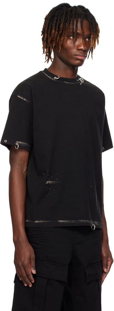 Тениска We11done We11done Pierced Distressed T-Shirt Черно | WD-TT0-25-770-U-BK, 1