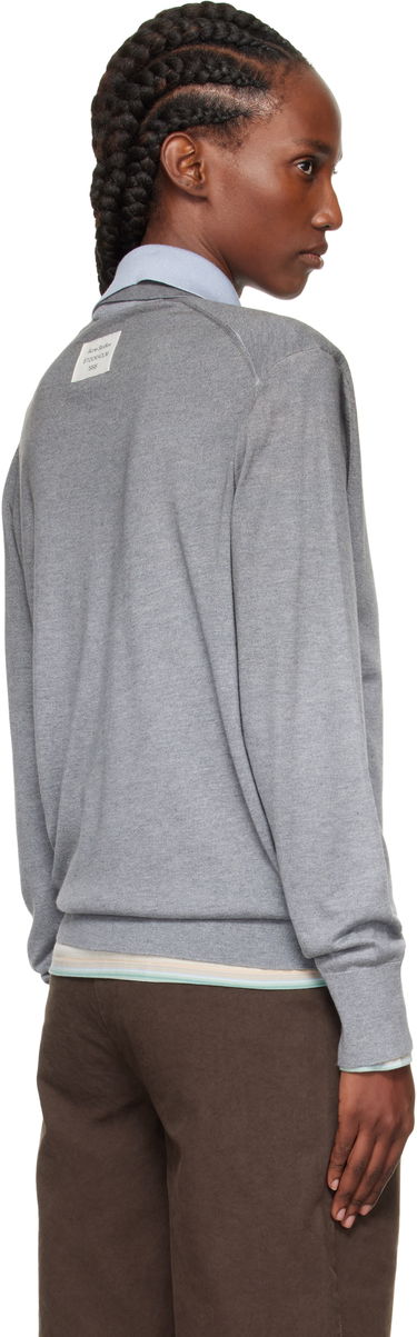 Поло тениска Acne Studios Acne Studios Layered Silk Polo Сиво | A60591-, 2