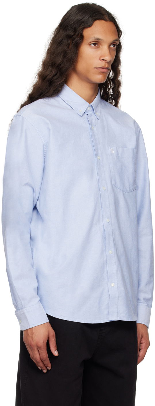 Риза Carhartt WIP Embroidered Logo Oxford Shirt Синьо | I030799, 1