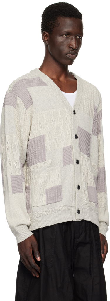 Пуловер BEAMS BEAMS PLUS Patchwork Cardigan Сиво | 3815-0173-156, 1
