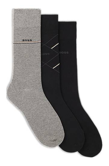 Three pairs of regular-length logo socks