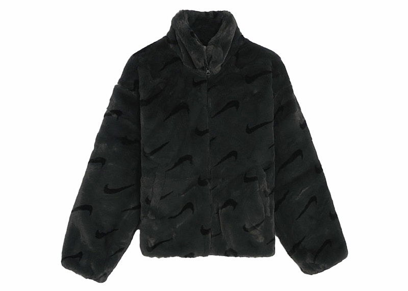Яке бомбър Nike Kids' Faux Fur Jacket Черно | DV3252-070, 0