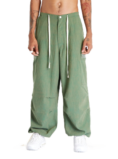 Visitor Wide Fit Cargo Pants Green