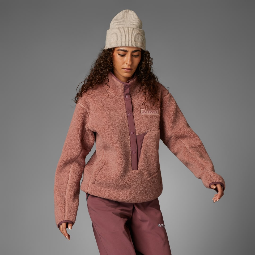 Пуловер adidas Performance Terrex Xploric High Pile Fleece Pullover Розово | JF9065, 0