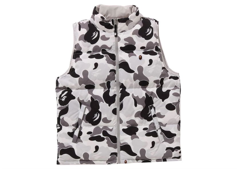 Жилетка BAPE BAPE ABC Camo Reversible Down Vest Gray Бяло | 1J80-144-010