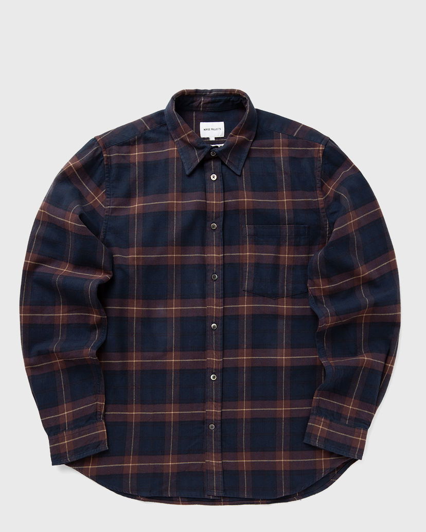 Риза NORSE PROJECTS Osvald Organic Flannel Check Shirt Longsleeves Синьо | N40-0804-5027