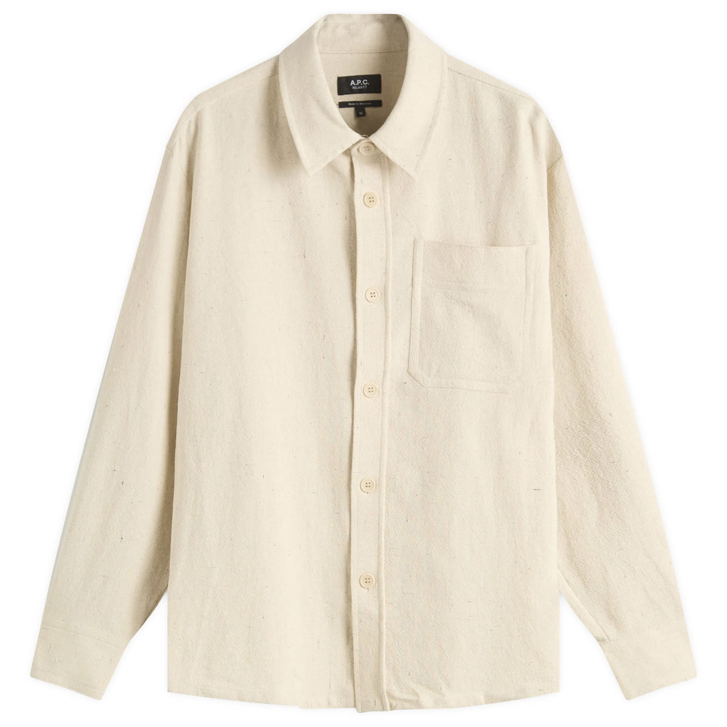 Риза A.P.C. Men's Basile Marl Cotton Overshirt Бежово | COGEV-H02709-AAD, 1