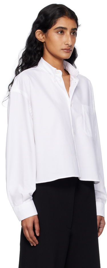 Риза A.P.C. A.P.C. Sophia Cropped Oxford Shirt Синьо | COECK-F12632, 4