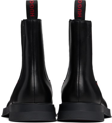 Облекло BOSS Leather Chelsea Boots with Stacked Logo Черно | 50548489, 2