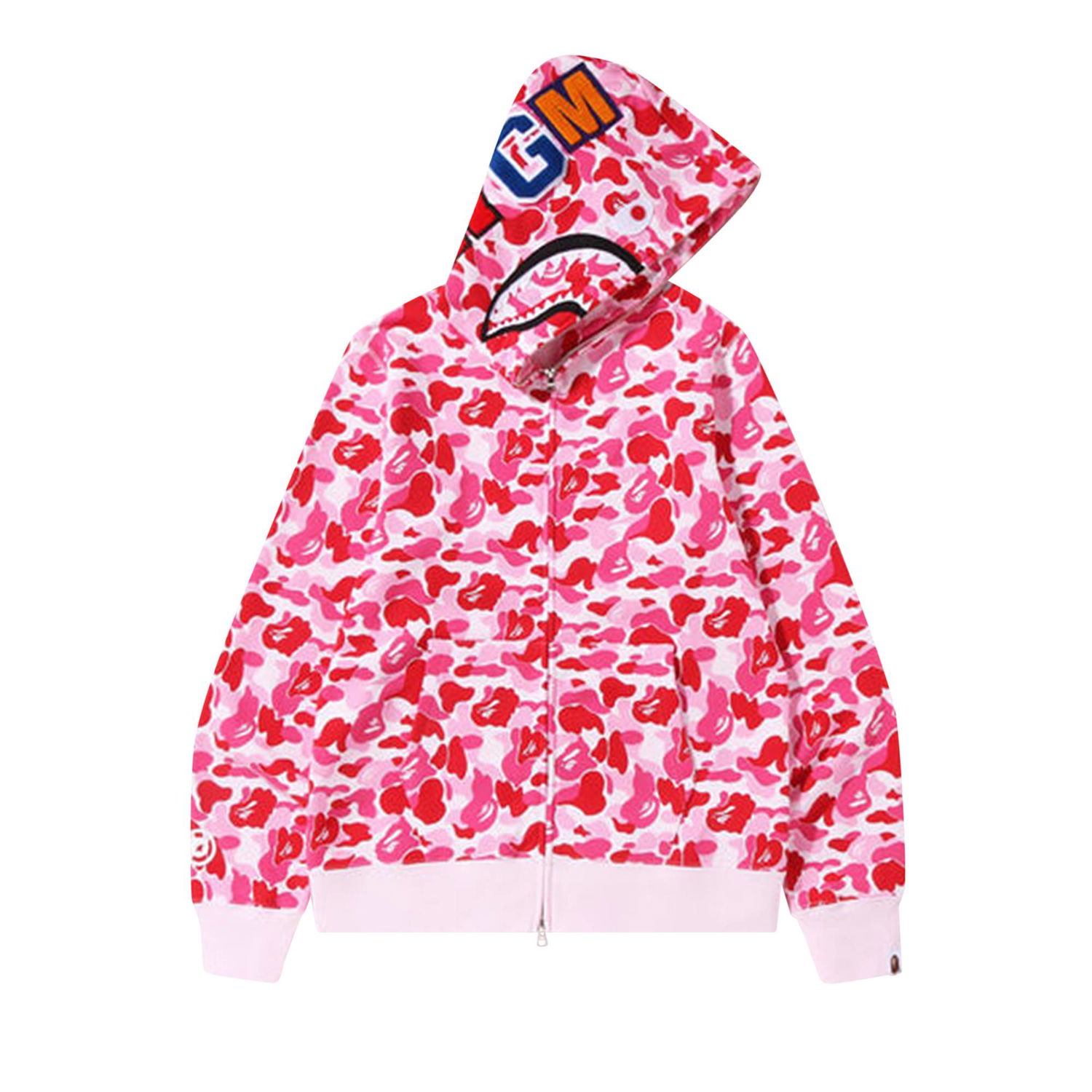 Суитчър BAPE Camo Shark Full Zip Hoodie Розово | 1I20 115 002 PINK, 1