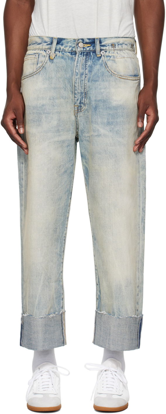 Дънки R13 R13 Cuffed X-Boyfriend Jeans Синьо | R13MD111-D218C, 0
