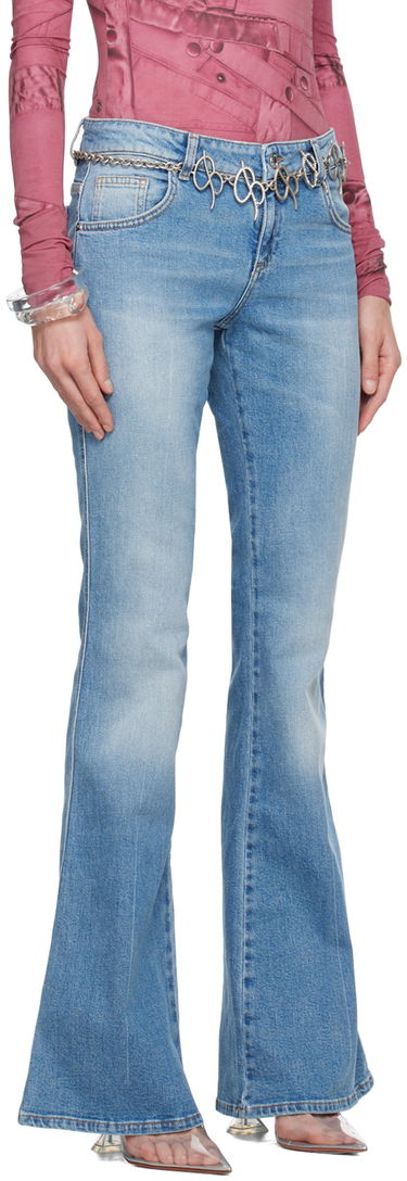 Дънки Blumarine Blumarine Five-Pocket Flare Jeans Синьо | P422J127A, 1