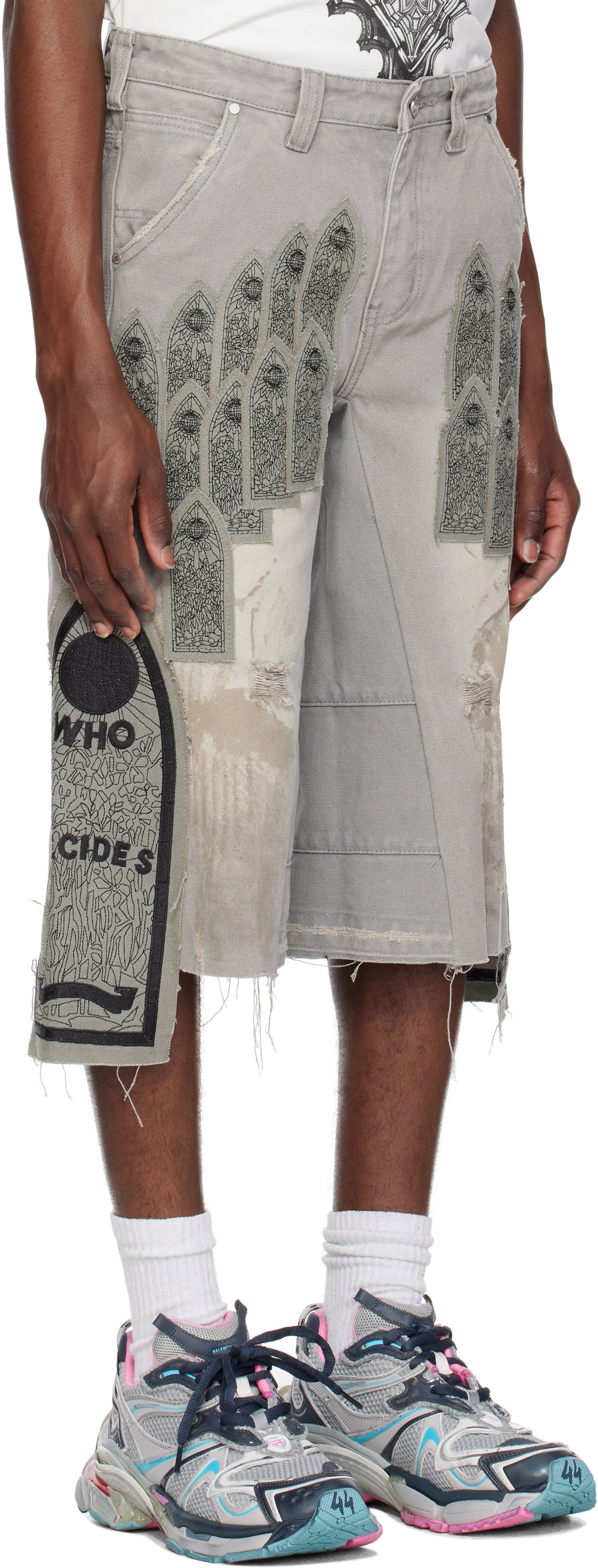 Къси панталони Who Decides War Who Decides War Patch Arched Carpenter Shorts Сиво | 1120910021SS25, 1