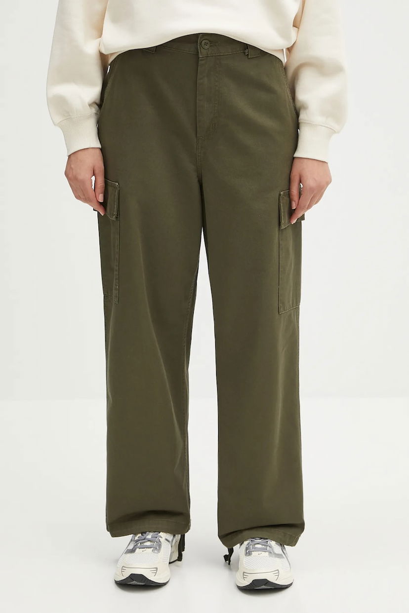 Карго панталони Carhartt WIP Kingston Wide-Leg Cargo High Waist Pant Зелено | I034840.4106