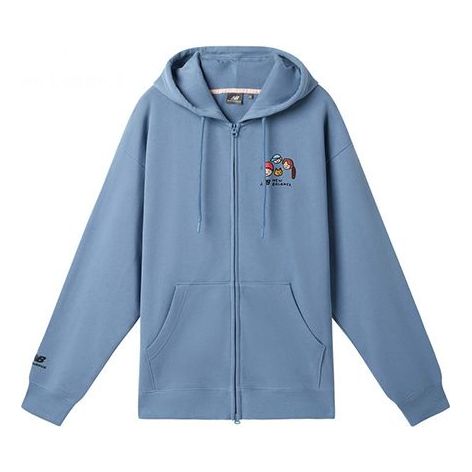 Суитчър New Balance Cartoon Print Full Zip Hoodie Синьо | MDA47013-BL, 0